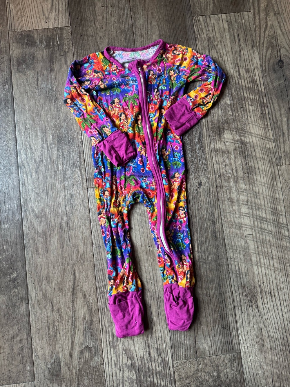 2T Lilo & Stitch One-Piece Footed Pajamas in Bright Multi-Color